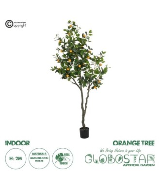 GloboStar® Artificial Garden ORANGE TREE 21110 Τεχνητό Διακοσμητικό Δέντρο Πορτοκαλιά Μ110 x Π80 x Υ200cm